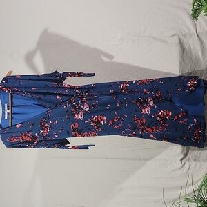 Rachel Rachel Roy Floral Blue Wrap Dress Womens‎ Size 4. Spring!